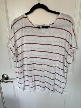 Knit white striped tee